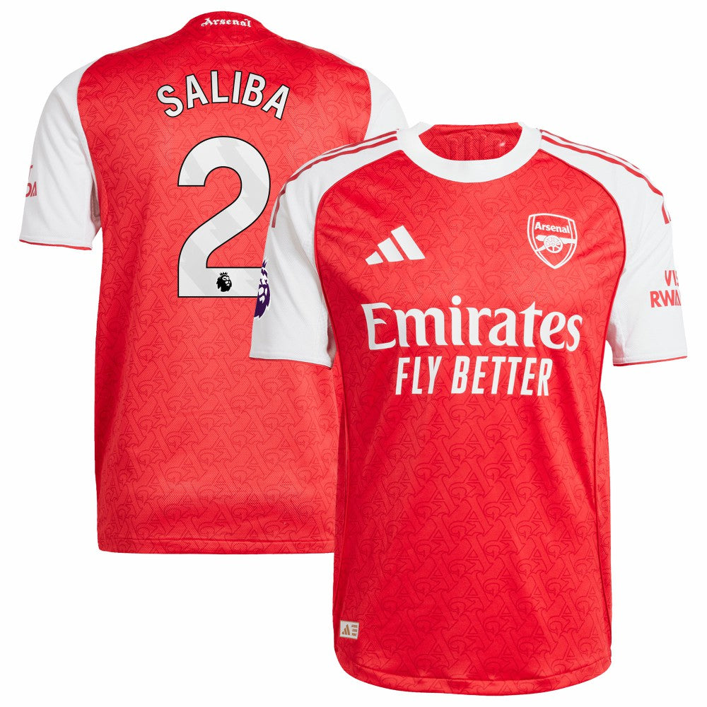 William Saliba Arsenal 2025/26 Home Player Jersey Red
