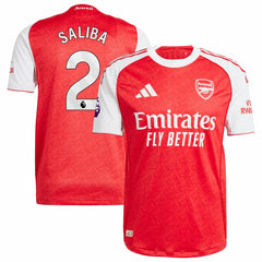 William Saliba Arsenal 2025/26 Home Player Jersey Red