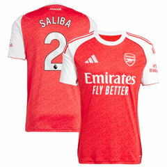 William Saliba Arsenal 2025/26 Home Replica Player Jersey Red