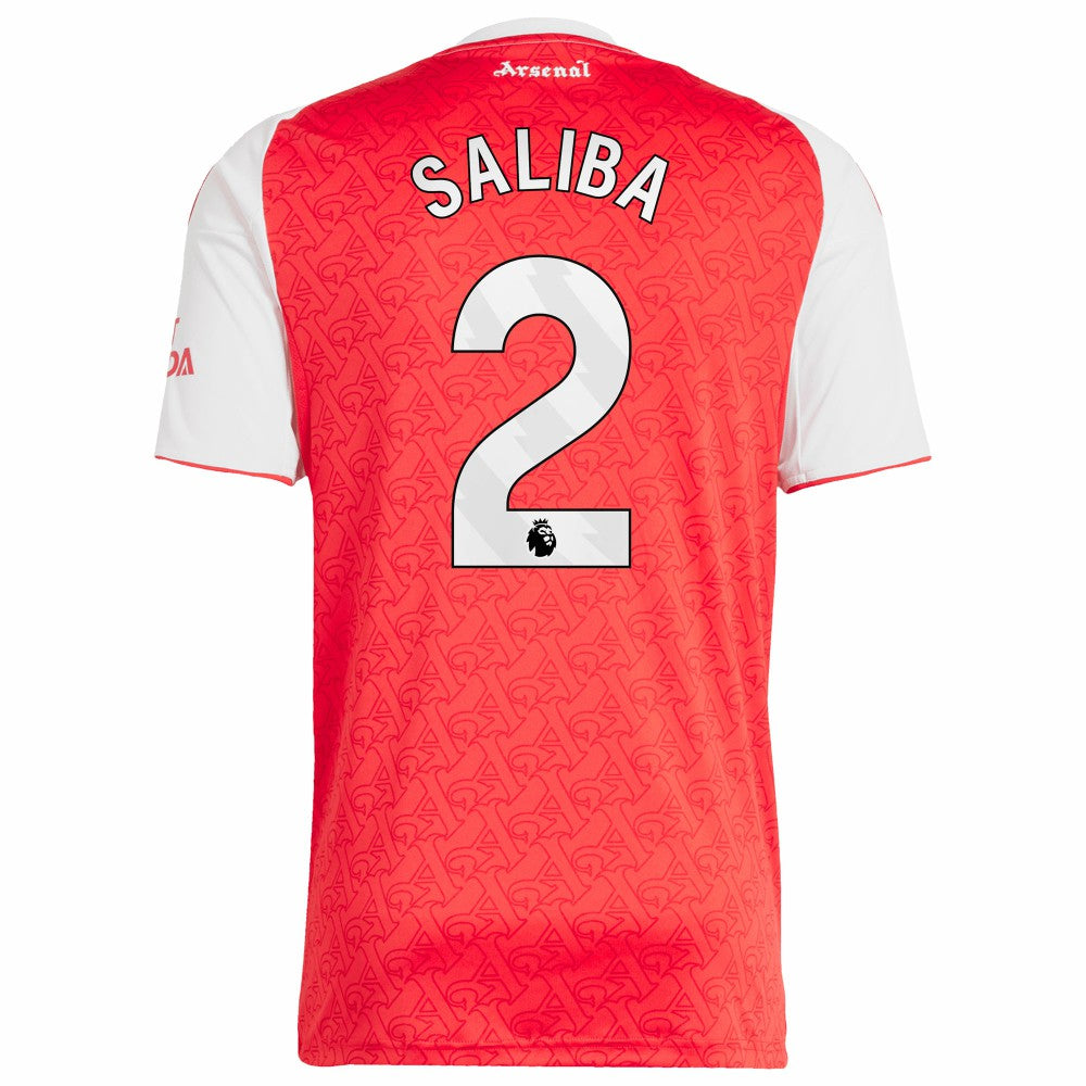 William Saliba Arsenal 2025/26 Home Replica Player Jersey Red