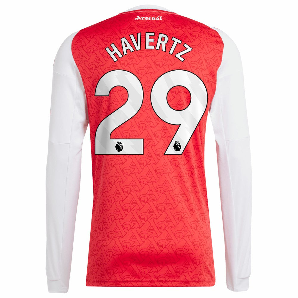 Kai Havertz Arsenal 2025/26 Home Replica Long Sleeve Player Jersey Red