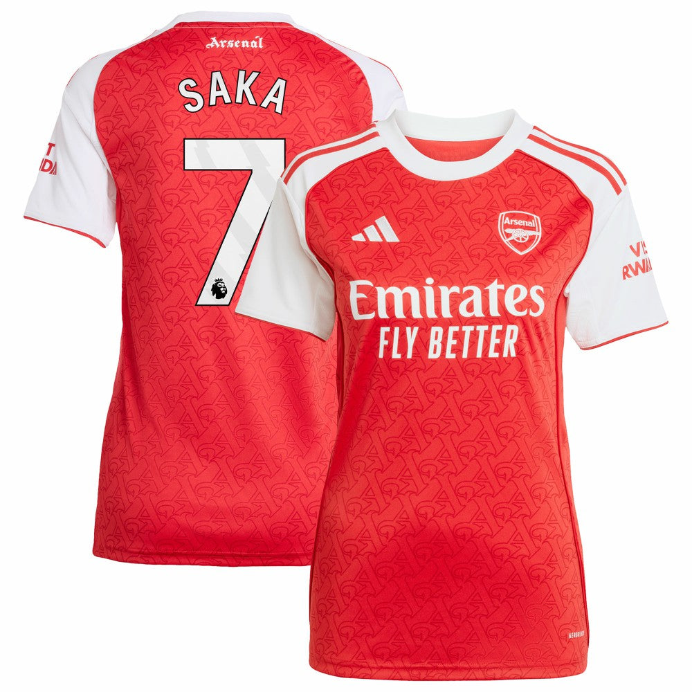 Bukayo Saka Arsenal Women's 2025/26 Home Replica Player Jersey Red shop