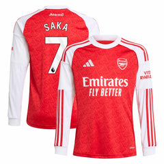 Bukayo Saka Arsenal Youth 2025/26 Home Replica Long Sleeve Player Jersey Red sale