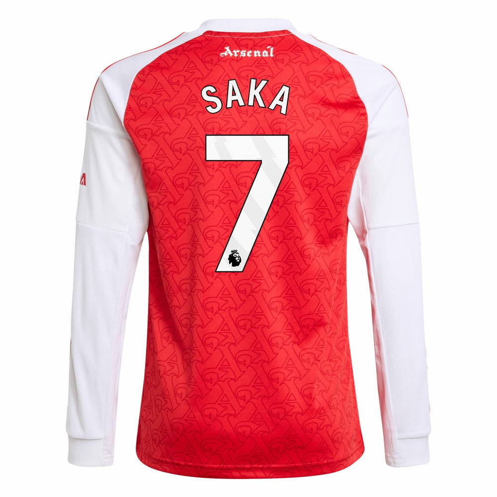 Bukayo Saka Arsenal Youth 2025/26 Home Replica Long Sleeve Player Jersey Red sale
