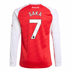 Bukayo Saka Arsenal Youth 2025/26 Home Replica Long Sleeve Player Jersey Red sale