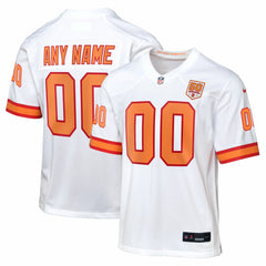 Tampa Bay Buccaneers Youth 50th Anniversary Custom Game Jersey White