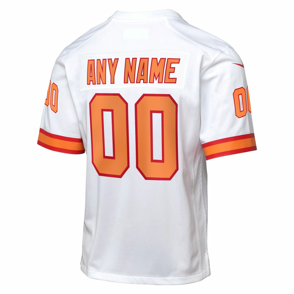 Tampa Bay Buccaneers Youth 50th Anniversary Custom Game Jersey White