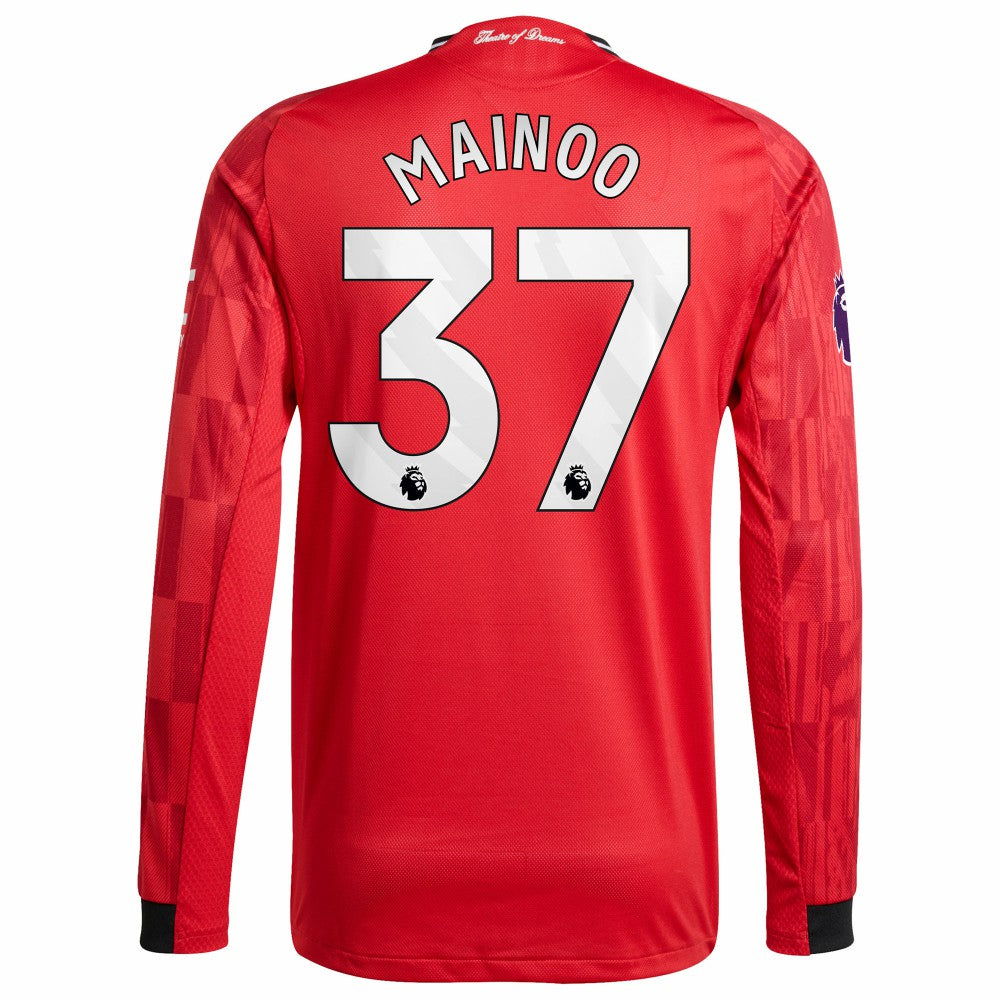 Kobbie Mainoo Manchester United Home 2025/26 Player Long Sleeve Jersey Red shop