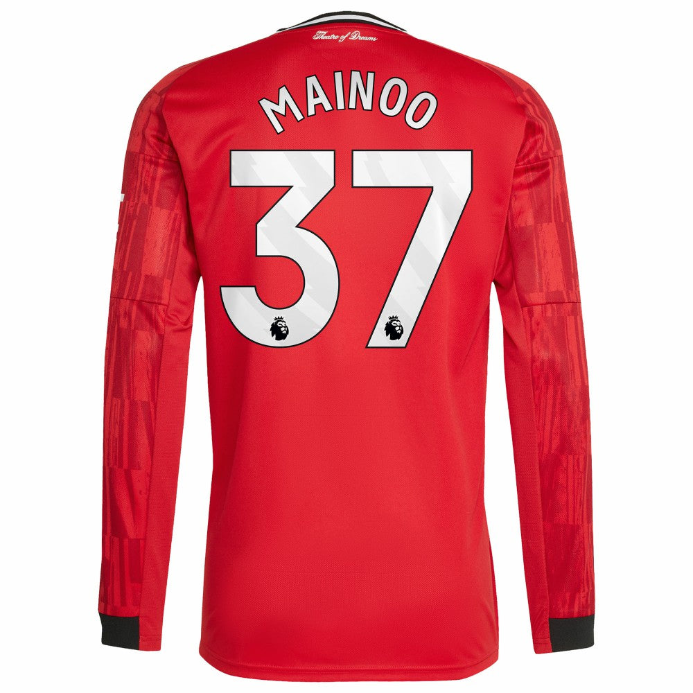 Kobbie Mainoo Manchester United Home 2025/26 Replica Player Long Sleeve Jersey Red