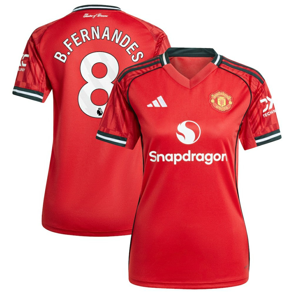 Bruno Fernandes Manchester United Women's Home 2025/26 Replica Player Jersey Red