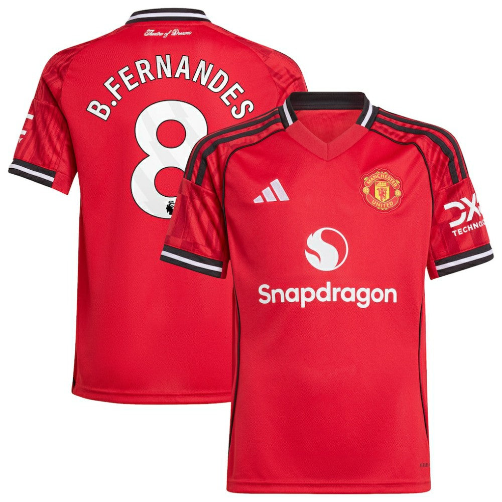Bruno Fernandes Manchester United Youth Home 2025/26 Replica Player Jersey Red