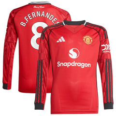 Bruno Fernandes Manchester United Youth Home 2025/26 Replica Player Long Sleeve Jersey Red shop