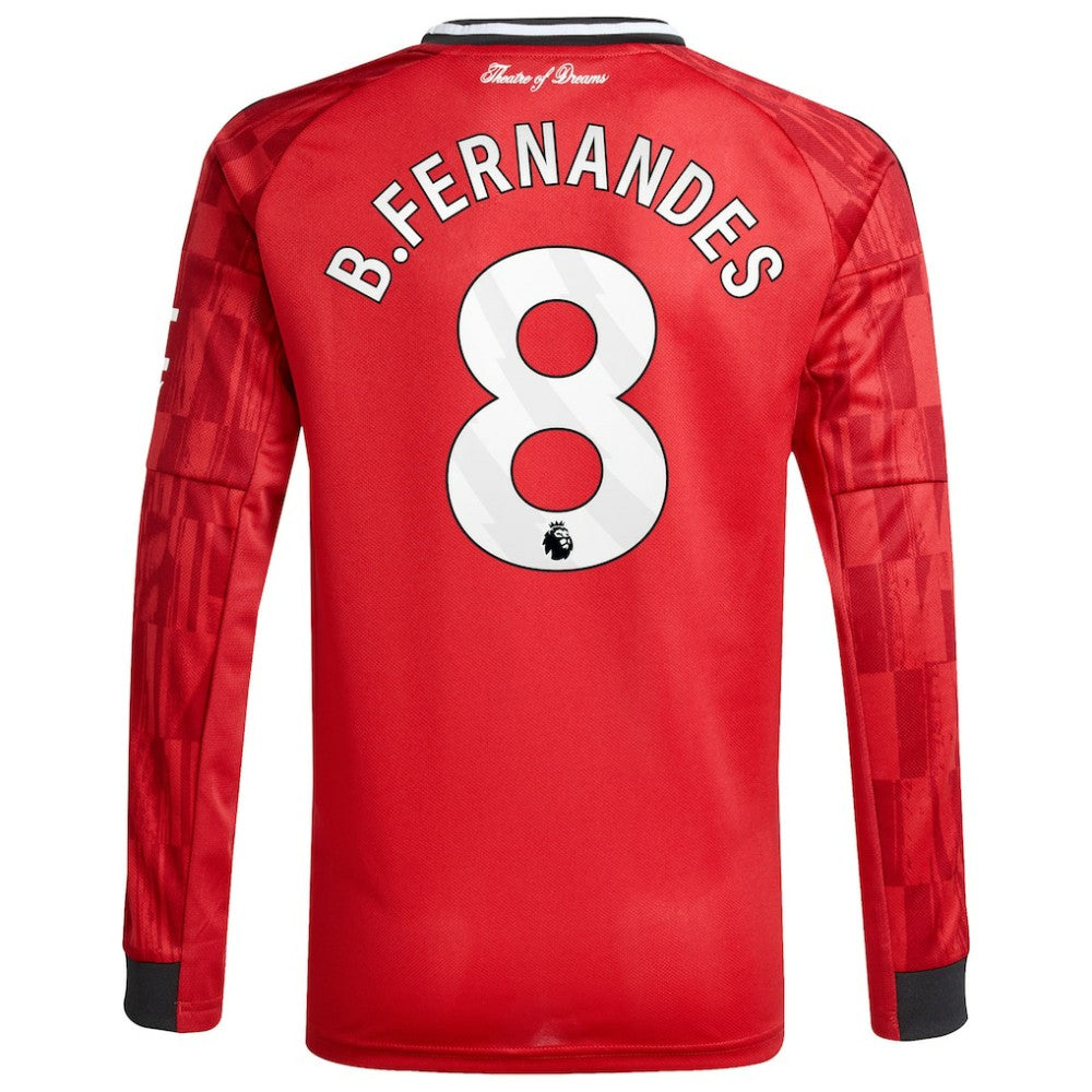 Bruno Fernandes Manchester United Youth Home 2025/26 Replica Player Long Sleeve Jersey Red shop