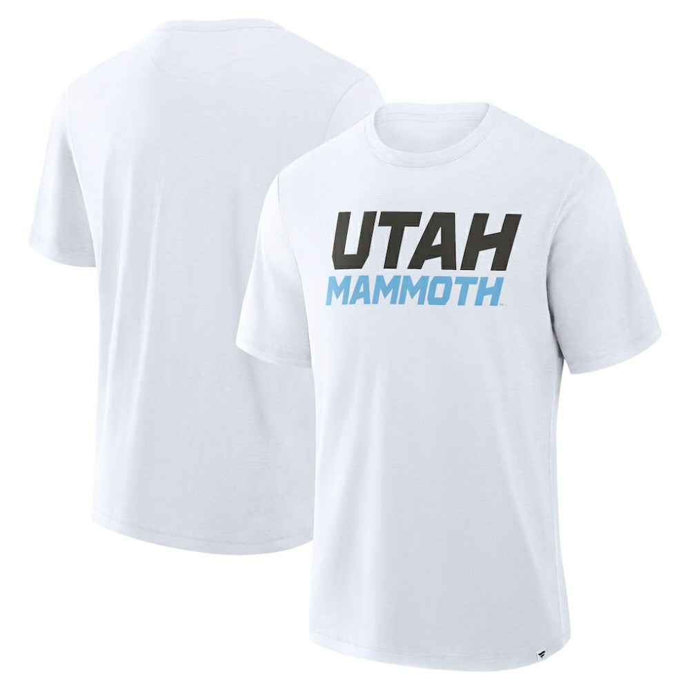 NHL Utah Mammoth Fanatics Wordmark Stadium Slub T-Shirt - White