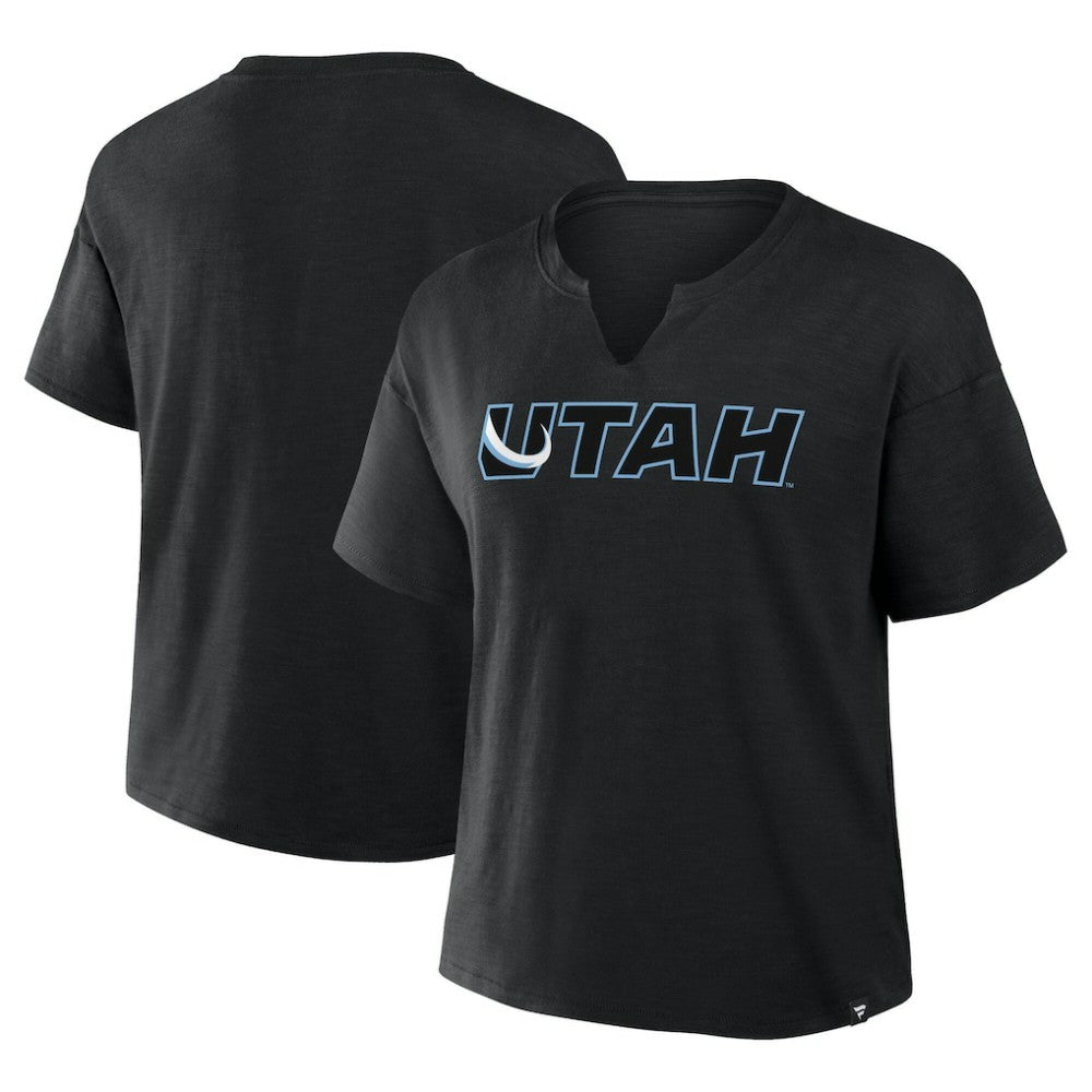 NHL Utah Mammoth Fanatics Women's Combo Stadium Slub Boxy T-Shirt - Black