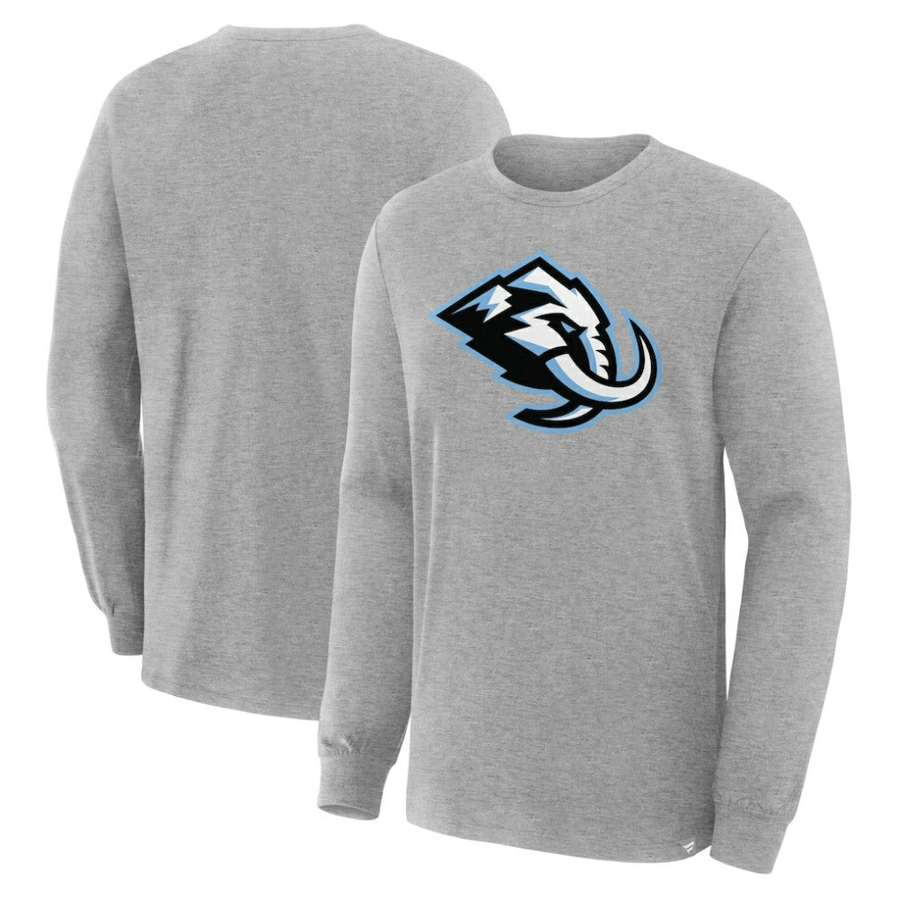 NHL Utah Mammoth Fanatics Primary Logo Legacy Long Sleeve T-Shirt - Heather Gray
