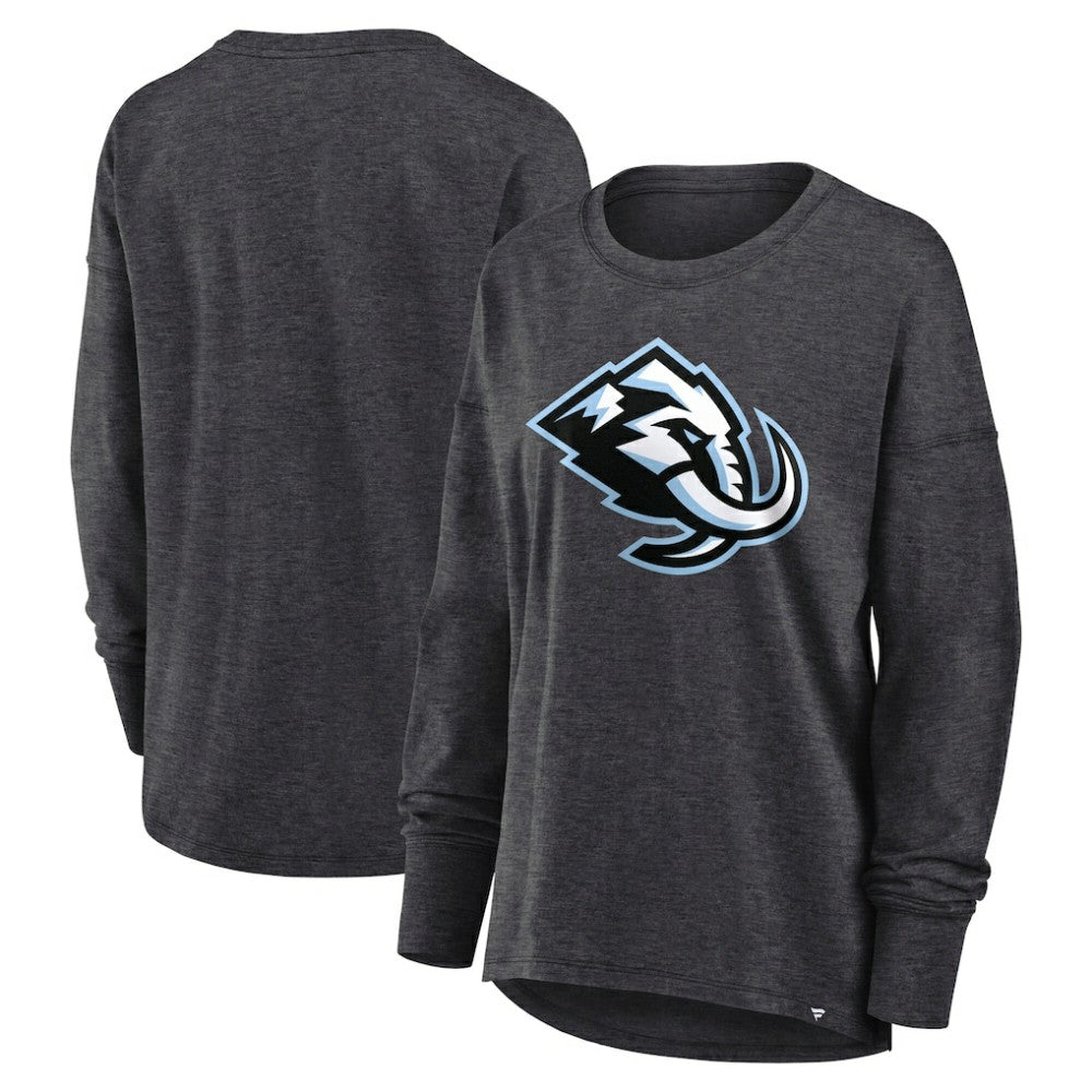 NHL Utah Mammoth Fanatics Women's Primary Logo Legacy Long Sleeve T-Shirt - Heather Charcoal