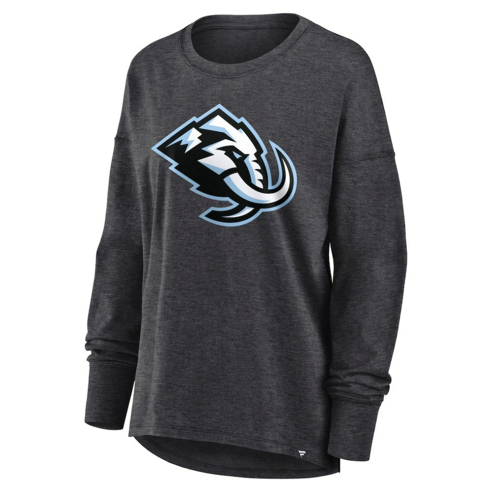 NHL Utah Mammoth Fanatics Women's Primary Logo Legacy Long Sleeve T-Shirt - Heather Charcoal