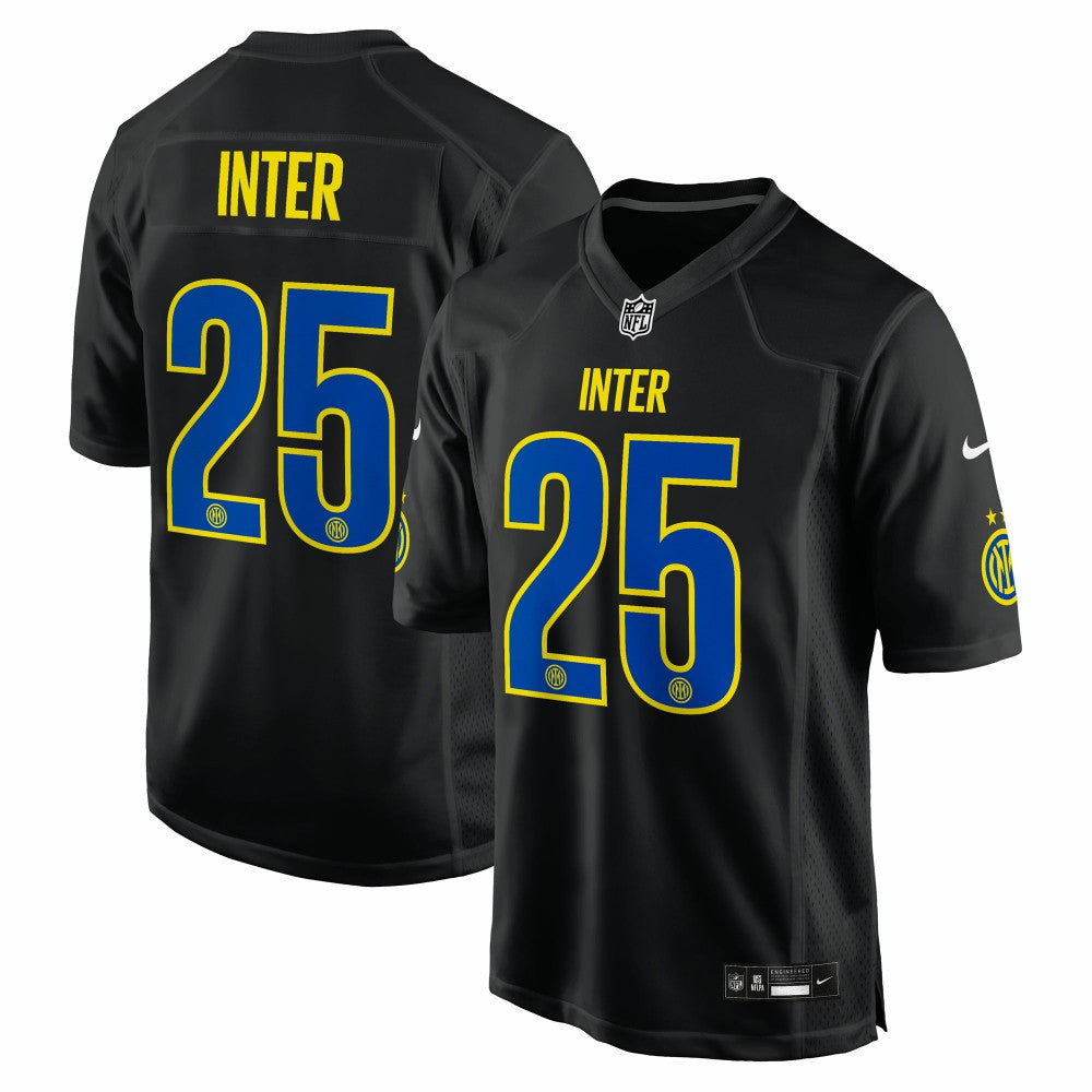 Inter Milan 2025 Soccer x NFL Game Jersey Black