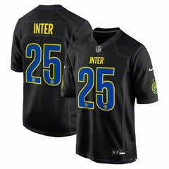 Inter Milan 2025 Soccer x NFL Game Jersey Black