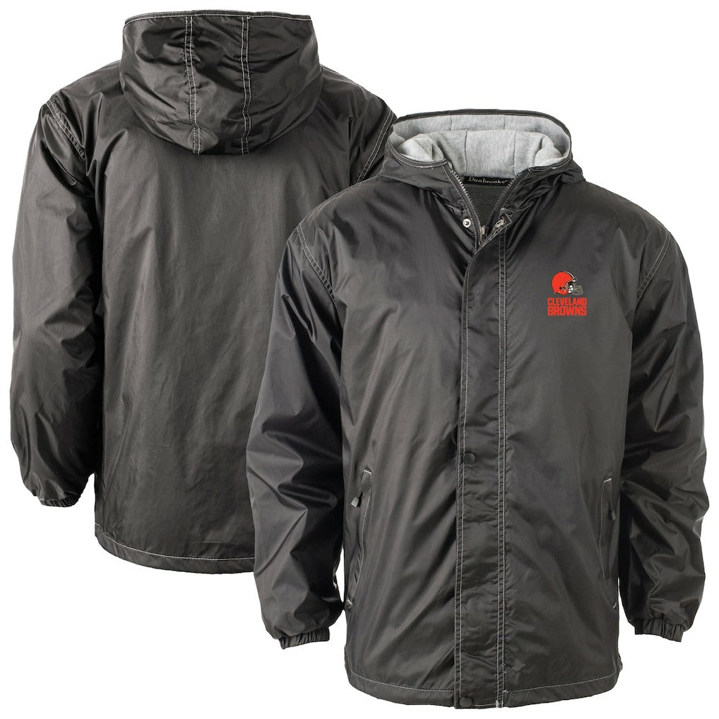 Cleveland Browns Dunbrooke Big & Tall Logo Legacy Stadium Full-Zip Hooded Jacket Black