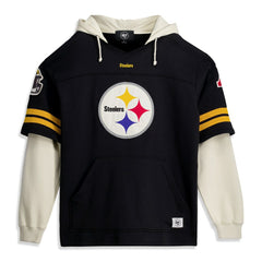 Pittsburgh Steelers '47 Big & Tall Split Zone Cornerback V-Neck Hoodie Black