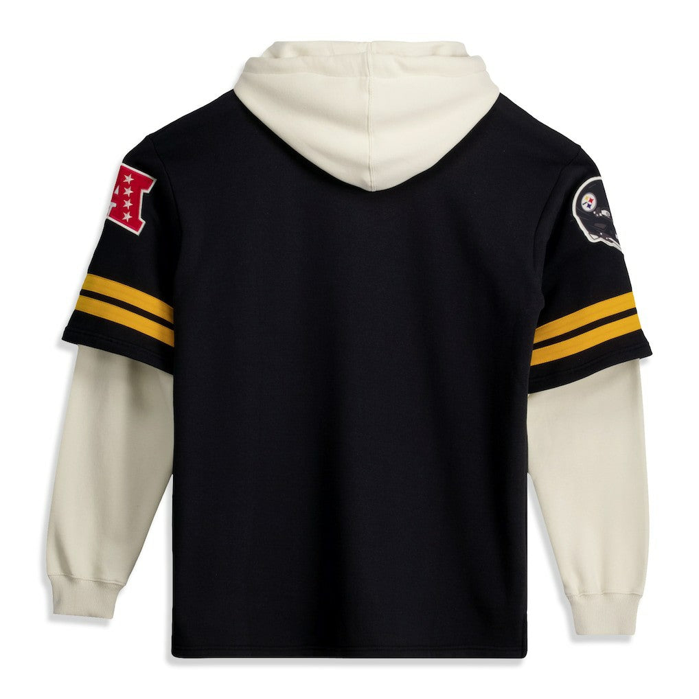 Pittsburgh Steelers '47 Big & Tall Split Zone Cornerback V-Neck Hoodie Black