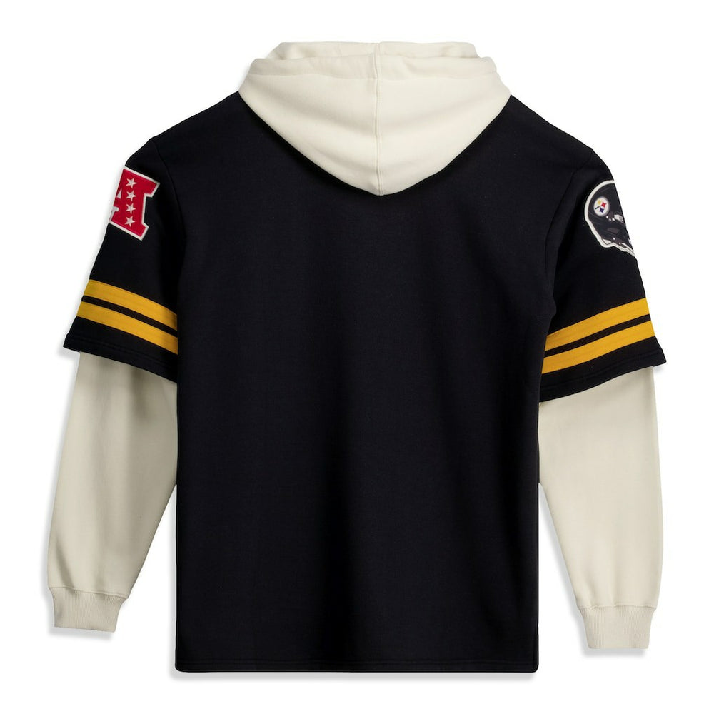 Pittsburgh Steelers '47 Big & Tall Split Zone Cornerback V-Neck Hoodie Black