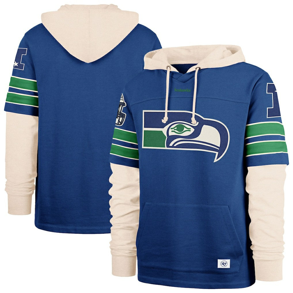 Seattle Seahawks '47 Big & Tall Split Zone Cornerback Hoodie Royal