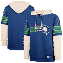 Seattle Seahawks '47 Big & Tall Split Zone Cornerback Hoodie Royal