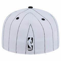 Chicago Bulls Wordmark Pinstripe 59FIFTY Fitted Hat White