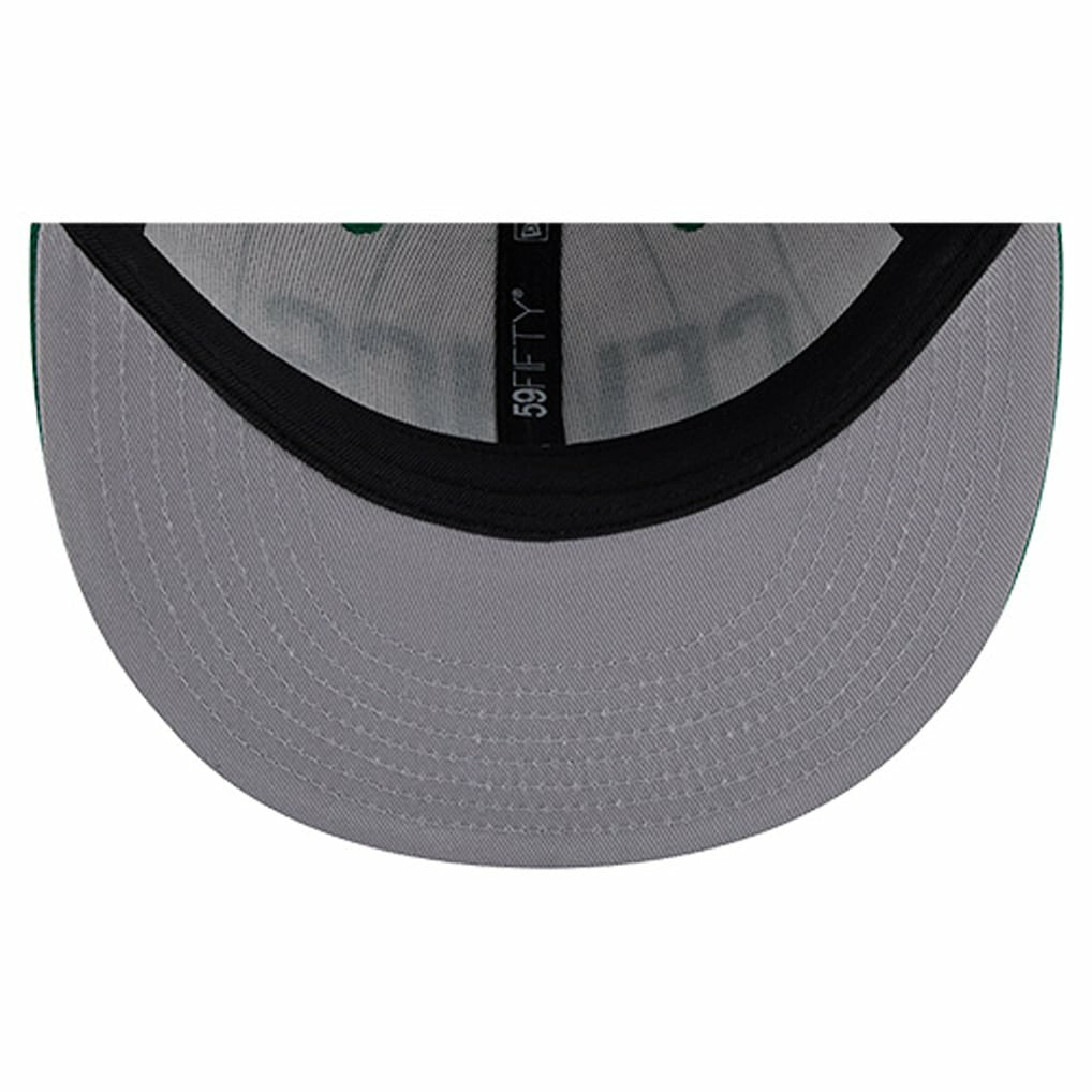 Boston Celtics Wordmark Pinstripe 59FIFTY Fitted Hat White