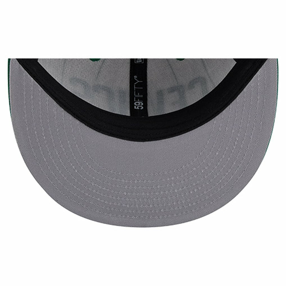 Boston Celtics Wordmark Pinstripe 59FIFTY Fitted Hat White