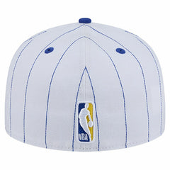 Golden State Warriors Wordmark Pinstripe 59FIFTY Fitted Hat White