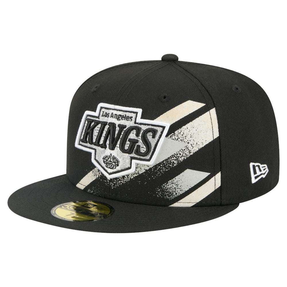 NHL Los Angeles Kings New Era Faded Lines 59FIFTY Fitted Hat - Black