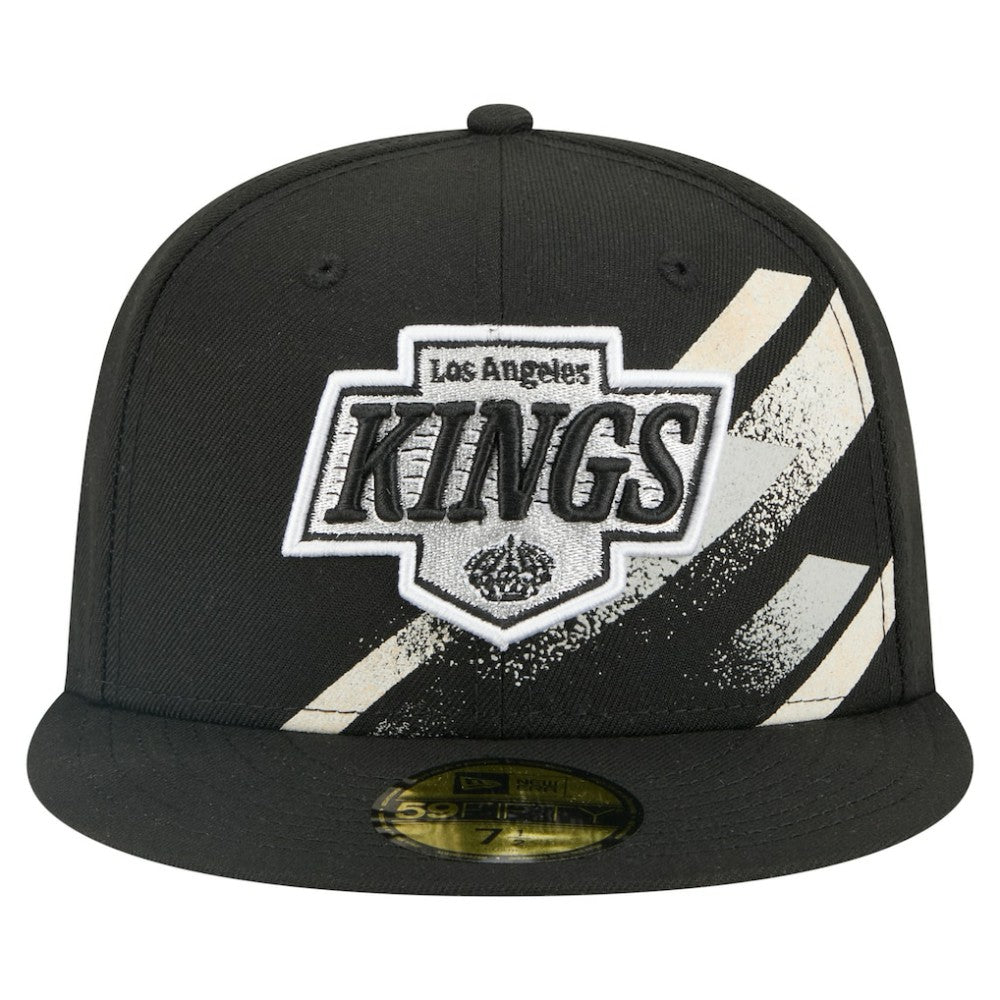 NHL Los Angeles Kings New Era Faded Lines 59FIFTY Fitted Hat - Black