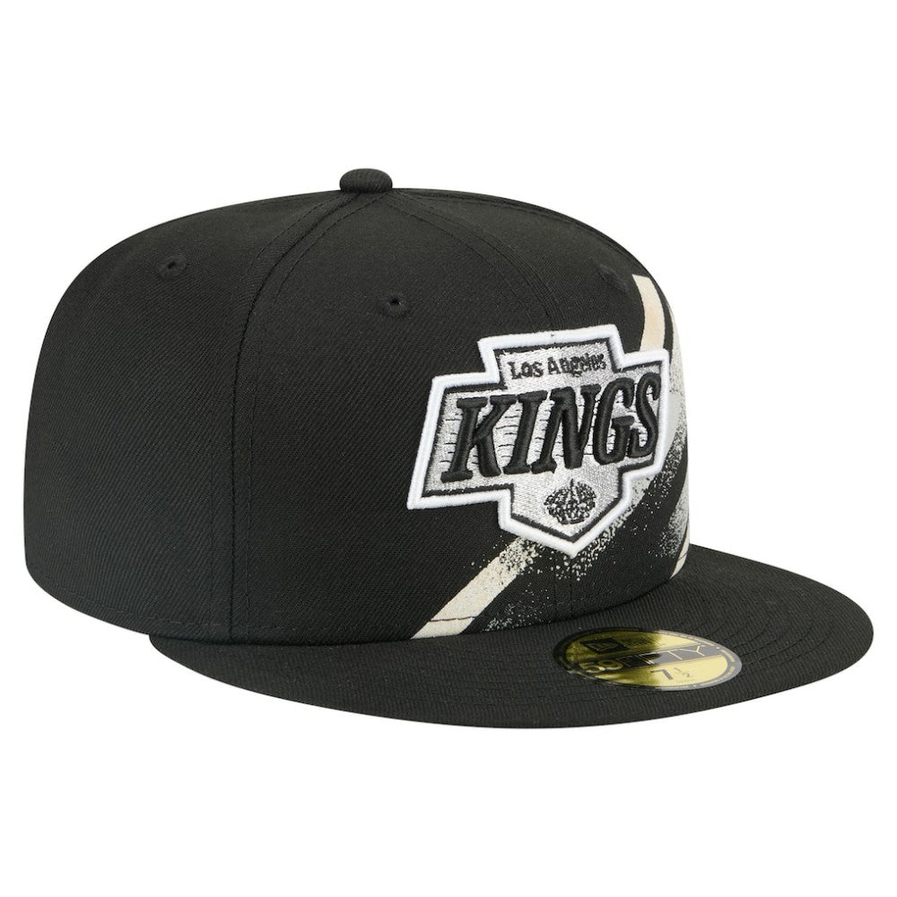 NHL Los Angeles Kings New Era Faded Lines 59FIFTY Fitted Hat - Black