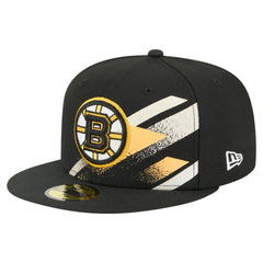 NHL Boston Bruins New Era Faded Lines 59FIFTY Fitted Hat - Black