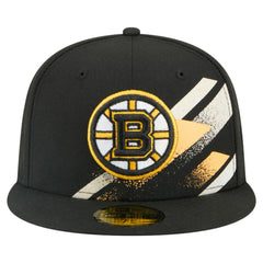 NHL Boston Bruins New Era Faded Lines 59FIFTY Fitted Hat - Black