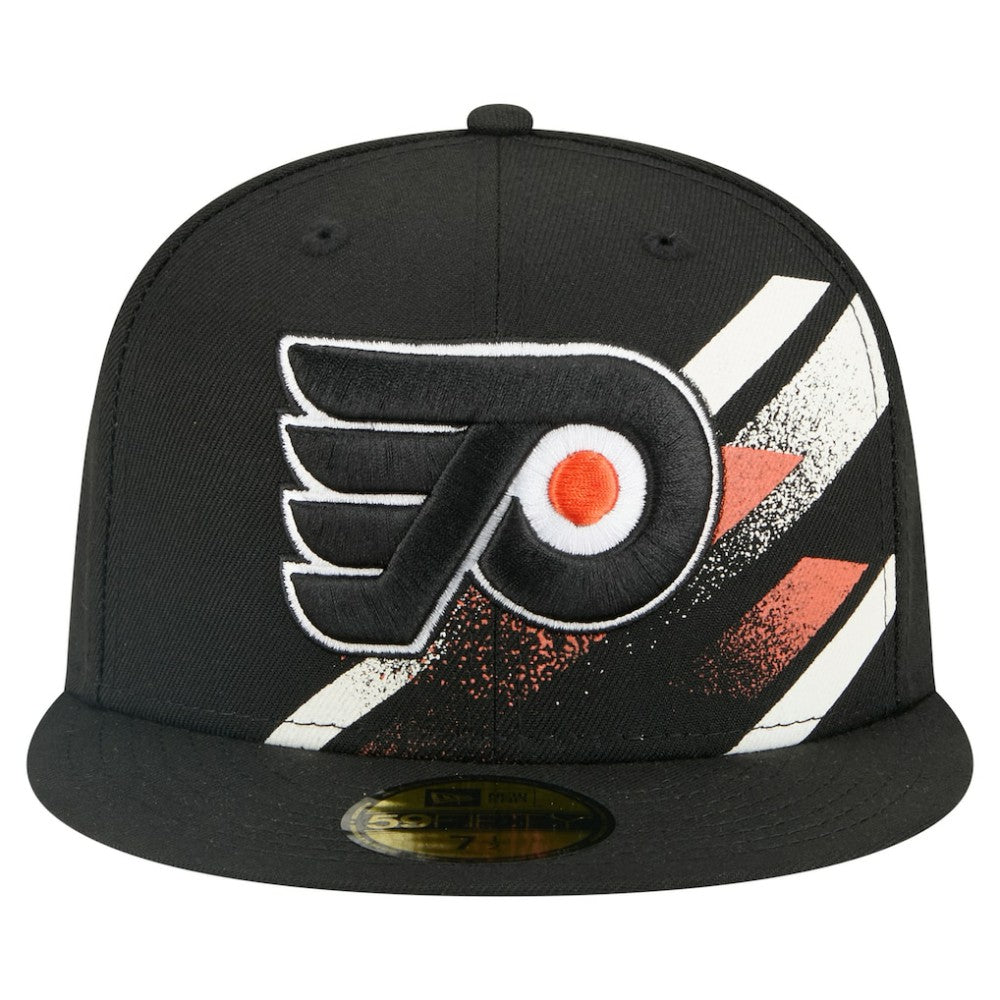 NHL Philadelphia Flyers New Era Faded Lines 59FIFTY Fitted Hat - Black