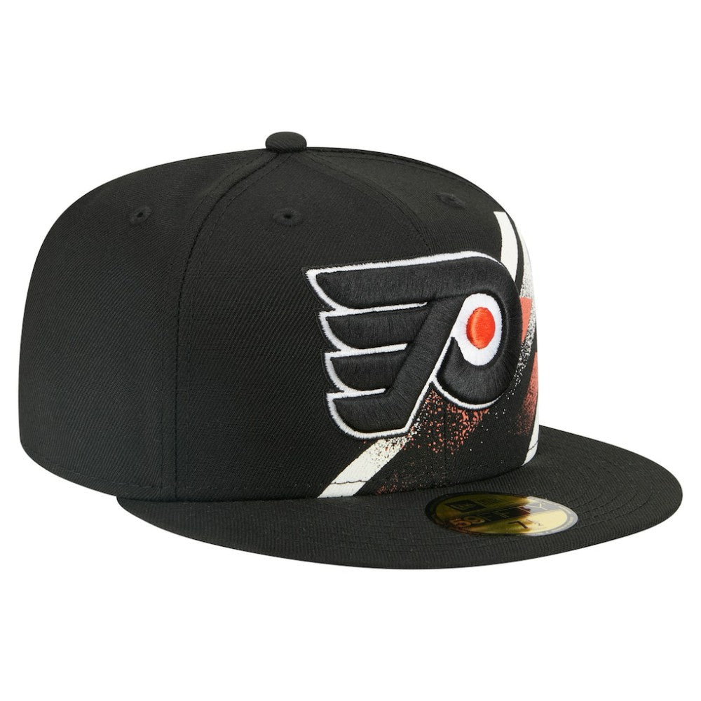 NHL Philadelphia Flyers New Era Faded Lines 59FIFTY Fitted Hat - Black
