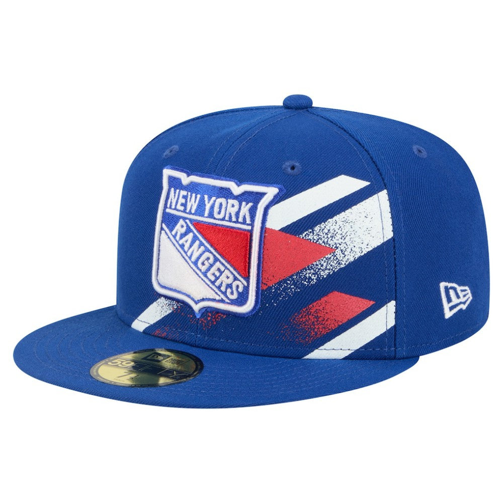 NHL New York Rangers New Era Faded Lines 59FIFTY Fitted Hat - Blue
