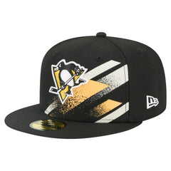 NHL Pittsburgh Penguins New Era Faded Lines 59FIFTY Fitted Hat - Black