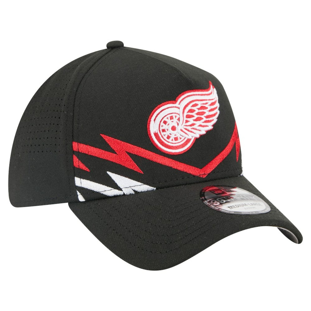 NHL Detroit Red Wings New Era 39THIRTY A-Frame Perforated Flex Hat - Black