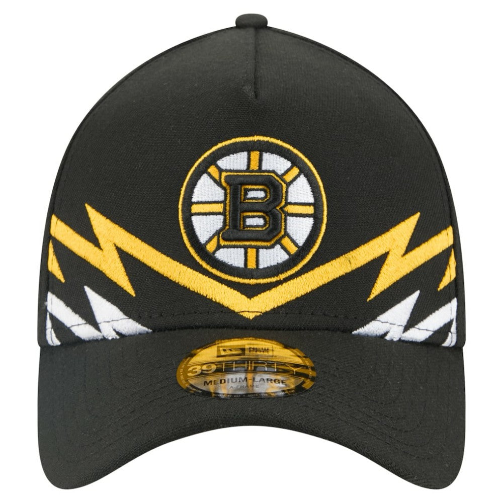 NHL Boston Bruins New Era 39THIRTY A-Frame Perforated Flex Hat - Black