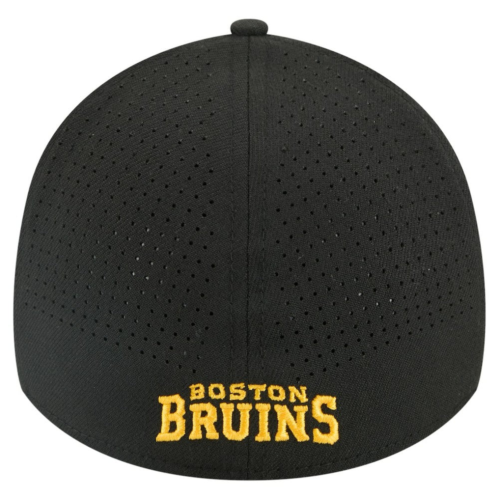 NHL Boston Bruins New Era 39THIRTY A-Frame Perforated Flex Hat - Black