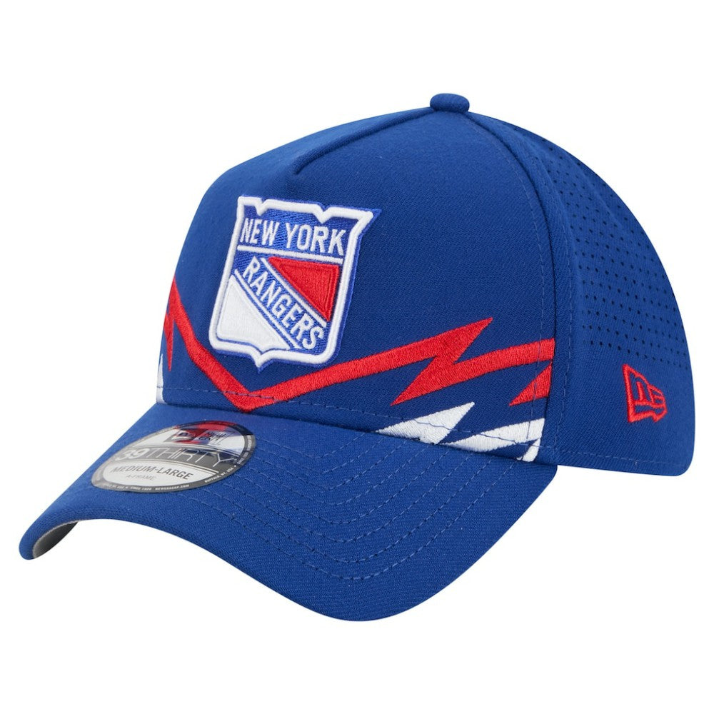 NHL New York Rangers New Era 39THIRTY A-Frame Perforated Flex Hat - Blue