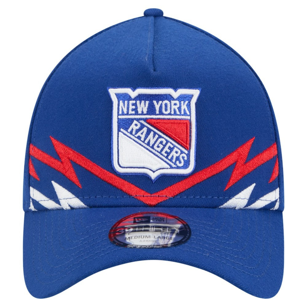 NHL New York Rangers New Era 39THIRTY A-Frame Perforated Flex Hat - Blue
