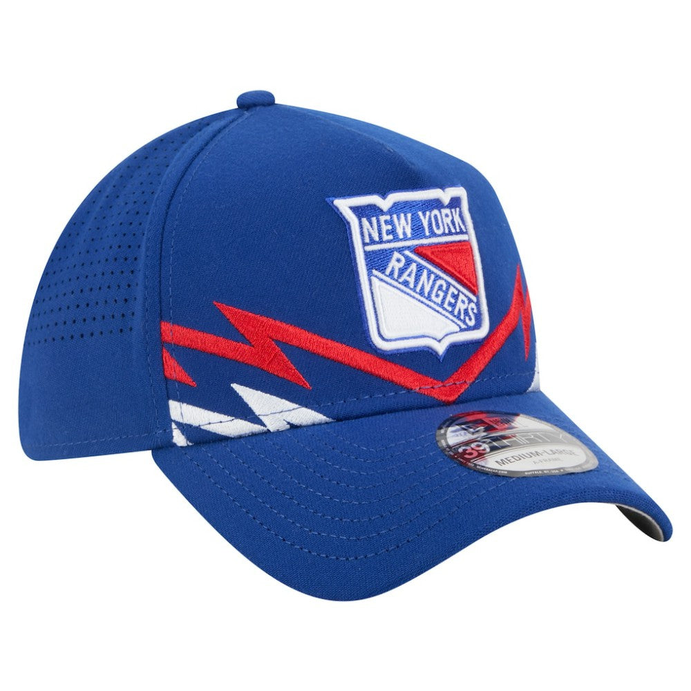 NHL New York Rangers New Era 39THIRTY A-Frame Perforated Flex Hat - Blue