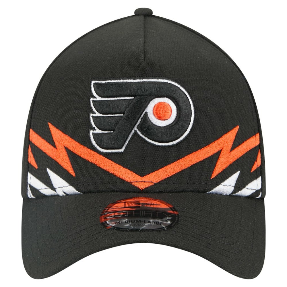 NHL Philadelphia Flyers New Era 39THIRTY A-Frame Perforated Flex Hat - Black